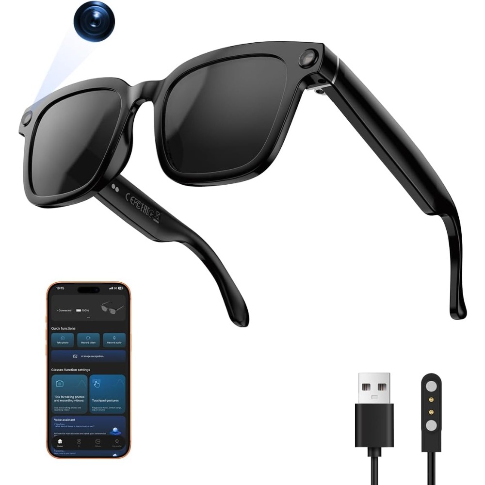 Smart Glasses Lens - Occhiali Intelligenti con Fotocamera HD, Video